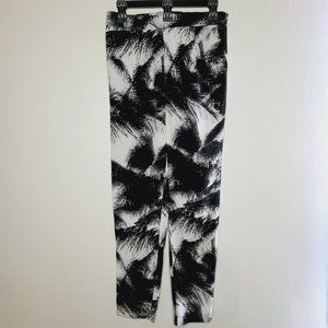 Vintage KMART Pants Womens Painters Small Black White Abstract Casual Resortwear